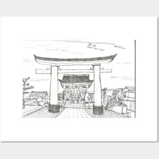 Tori Gate Sketch, Japan Posters and Art